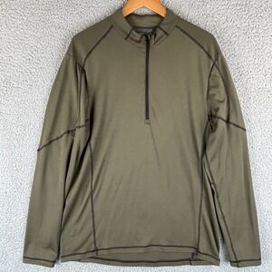 Triple Aught Design TAD Shirt Mens XL Olive 1/2 Zip Wool Blend Stretch Made USA